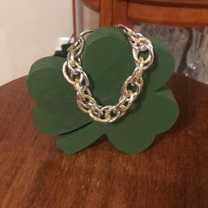 Gold and silver tone chain link bracelet